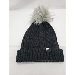 Fabletics Womens Knit Winter Beanie Hat Black One Size